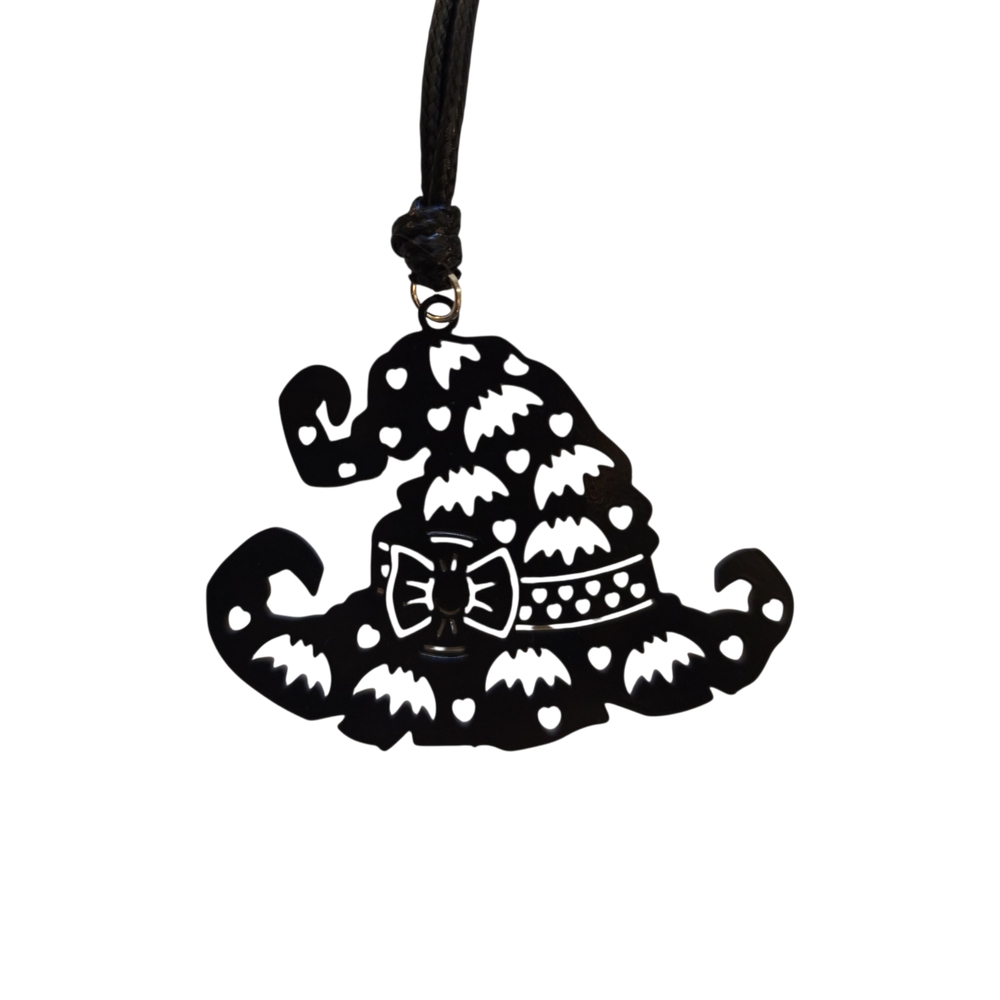 Bat Witch Hat Pendant Necklace